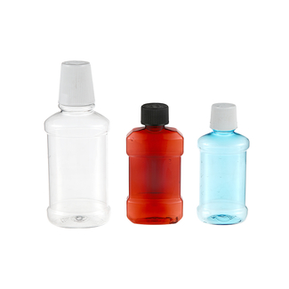 Verpackung von Mundwasser-Mundpflege-Flüssigkeitsflaschen aus Kunststoff